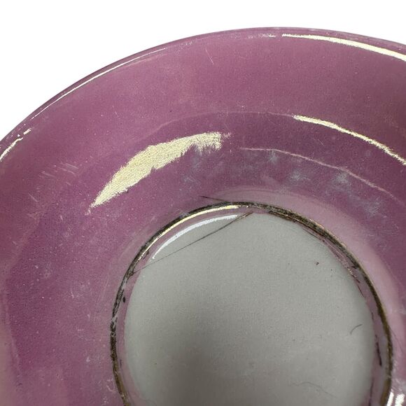 Antique Germany Pink Molded Lusterware Cups & Saucers Star Set 6 Vintage Ornate - Picture 13 of 15